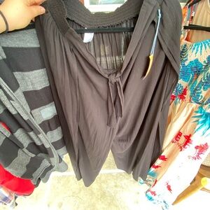 Black Tie-Front Skirt